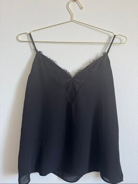 Socialite Black Lace-Trim Slip Cami